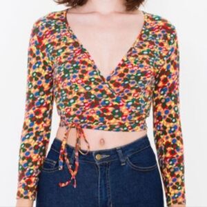 American Apparel Floral Wrap Crop Top